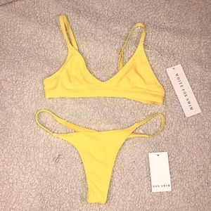 White Fox Swim Boutique Yellow Swim Suit Thong